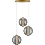 Atomo Multi-Light Pendant - Gold / Smoke