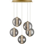 Atomo Multi-Light Pendant - Gold / Smoke