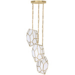 Heera Multi-Light Pendant - Brass / White