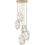 Heera Multi-Light Pendant - Brass / White