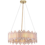 Birla Chandelier - Brass / White