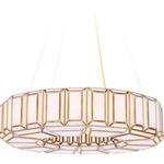 Belmont Chandelier - Brass / White