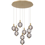 Palmas Multi-Light Pendant - Gold / Smoke