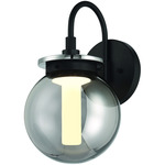 Caswell Outdoor Wall Sconce - Black / Smoke
