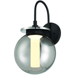 Caswell Outdoor Wall Sconce - Black / Smoke