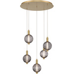 Palmas Multi-Light Pendant - Gold / Smoke