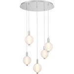 Palmas Multi-Light Pendant - Polished Nickel / Frosted