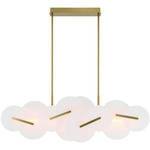 Nuvola Linear Chandelier - Gold / White