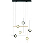 Barletta Linear Chandelier - Gold / Black / Clear Seeded