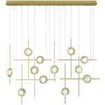 Barletta Linear Chandelier - Gold / Clear Seeded