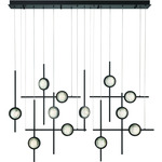 Barletta Linear Chandelier - Black / Clear Seeded