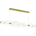 Atomo Linear Chandelier - Gold / Clear