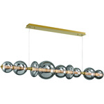Atomo Linear Chandelier - Gold / Smoke