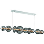 Atomo Linear Chandelier - Chrome / Smoke