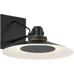 Deckard Outdoor Wall Sconce - Gold / Black / Frosted