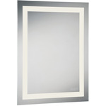 Aspen Rectangular Color Select LED Mirror - Anodized Silver / Frosted
