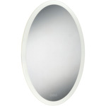 Benji Oval Color Select LED Mirror - Anodized Silver / Frosted