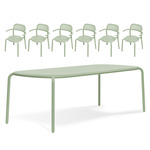 Toni Tablo Outdoor Dining Table and Chairs Set - Mist Green