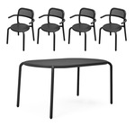 Toni Tavolo Outdoor Dining Table and Chairs Set - Anthracite
