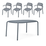 Toni Tavolo Outdoor Dining Table and Chairs Set - Elephant