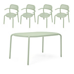 Toni Tavolo Outdoor Dining Table and Chairs Set - Mist Green