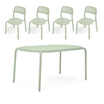 Toni Tavolo Outdoor Dining Table and Chairs Set - Mist Green