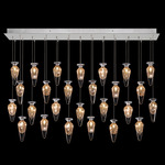 Essence Linear Teardrop Multi Light Pendant - Silver Leaf / Gold Saffron