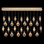 Essence Linear Mixed Multi Light Pendant - Gold Leaf / Gold Jasmine / Saffron Mix