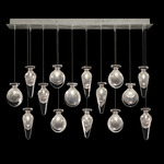 Essence Linear Mixed Multi Light Pendant - Silver Leaf / Silver Jasmine / Saffron Mix