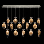 Essence Linear Mixed Multi Light Pendant - Silver Leaf / Gold Jasmine / Saffron Mix