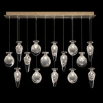 Essence Linear Mixed Multi Light Pendant - Gold Leaf / Silver Jasmine / Saffron Mix