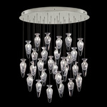 Essence Teardrop Multi Light Pendant - Silver Leaf / Silver Saffron