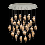 Essence Teardrop Multi Light Pendant - Silver Leaf / Gold Saffron