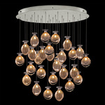 Essence Round Multi Light Pendant - Silver Leaf / Gold Jasmine