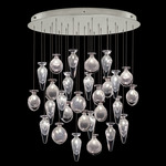 Essence Mixed Multi Light Pendant - Silver Leaf / Silver Jasmine / Saffron Mix