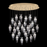 Essence Teardrop Multi Light Pendant - Gold Leaf / Silver Saffron