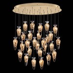 Essence Teardrop Multi Light Pendant - Gold Leaf / Gold Saffron