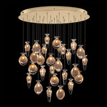 Essence Mixed Multi Light Pendant - Gold Leaf / Gold Jasmine / Saffron Mix