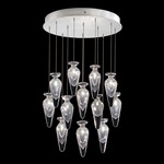 Essence Teardrop Multi Light Pendant - Silver Leaf / Silver Saffron