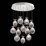 Essence Round Multi Light Pendant - Silver Leaf / Silver Jasmine