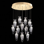 Essence Teardrop Multi Light Pendant - Gold Leaf / Silver Saffron