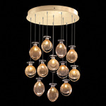 Essence Round Multi Light Pendant - Gold Leaf / Gold Jasmine