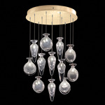 Essence Mixed Multi Light Pendant - Gold Leaf / Silver Jasmine / Saffron Mix