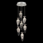 Essence Teardrop Multi Light Pendant - Silver Leaf / Silver Saffron