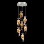 Essence Teardrop Multi Light Pendant - Silver Leaf / Gold Saffron