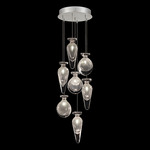 Essence Mixed Multi Light Pendant - Silver Leaf / Silver Jasmine / Saffron Mix