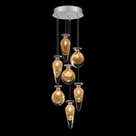 Essence Mixed Multi Light Pendant - Silver Leaf / Gold Jasmine / Saffron Mix