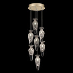 Essence Teardrop Multi Light Pendant - Gold Leaf / Silver Saffron