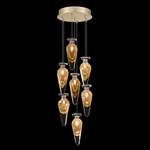 Essence Teardrop Multi Light Pendant - Gold Leaf / Gold Saffron