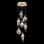 Essence Mixed Multi Light Pendant - Gold Leaf / Silver Jasmine / Saffron Mix